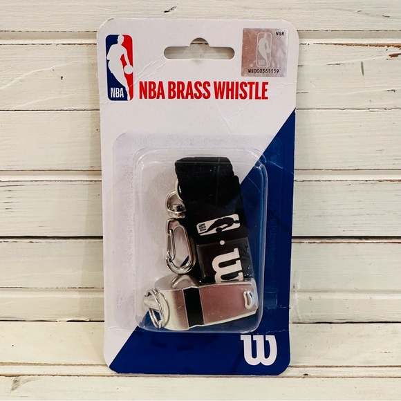 NBA Brass Whistle With Black Lanyard - Picture 1 of 3